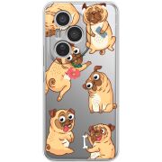 Прозорий чохол BoxFace Honor 400 Pro с 3D-глазками Pug