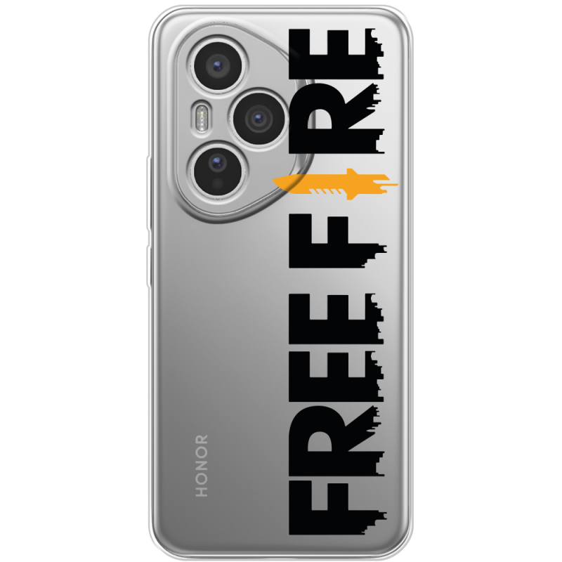 Прозорий чохол BoxFace Honor 400 Pro Free Fire Black Logo