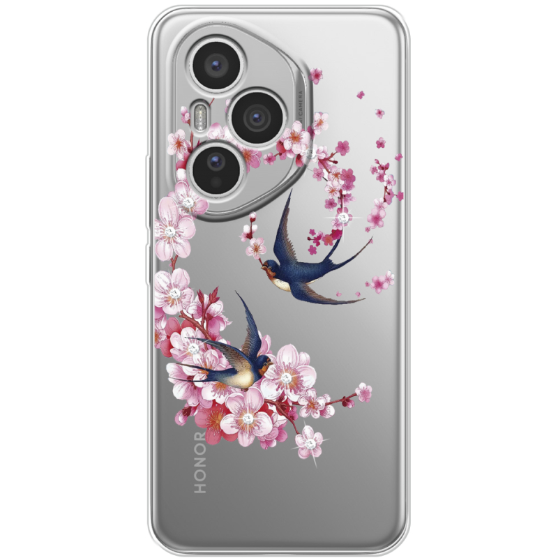 Чохол зі стразами Honor 400 Pro Swallows and Bloom