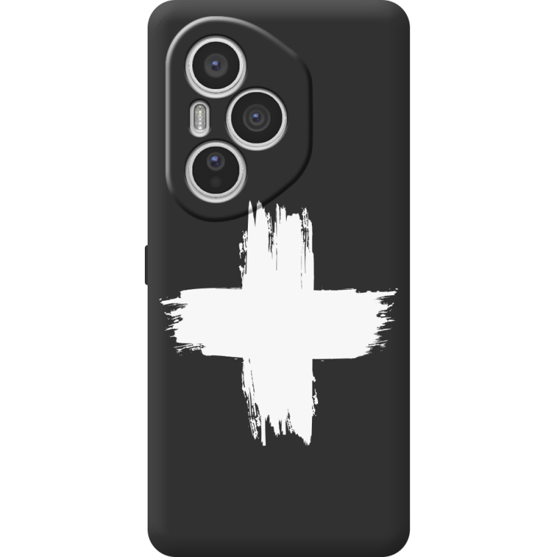 Чорний чохол BoxFace Honor 400 Pro Білий хрест ЗСУ