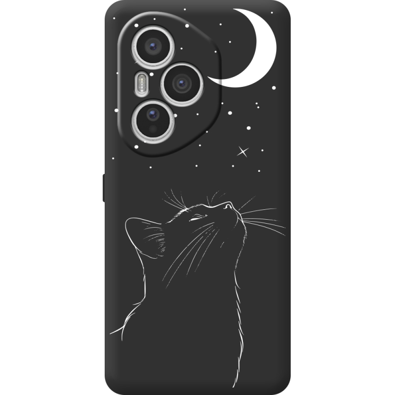 Чорний чохол BoxFace Honor 400 Pro Місячний кіт