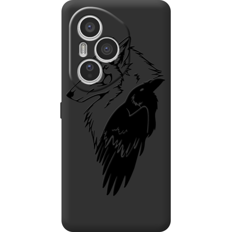 Чорний чохол BoxFace Honor 400 Pro Wolf and Raven