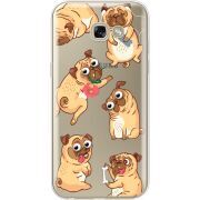 Прозрачный чехол Uprint Samsung A520 Galaxy A5 2017 с 3D-глазками Pug