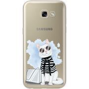 Прозрачный чехол Uprint Samsung A520 Galaxy A5 2017 Cat Style