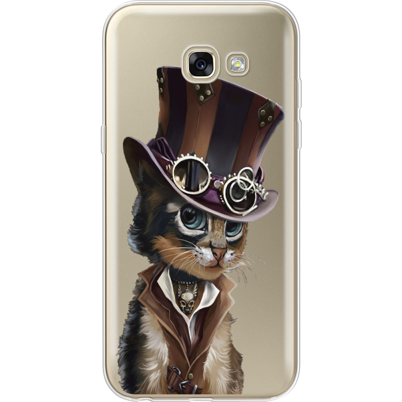 Прозрачный чехол Uprint Samsung A520 Galaxy A5 2017 Steampunk Cat