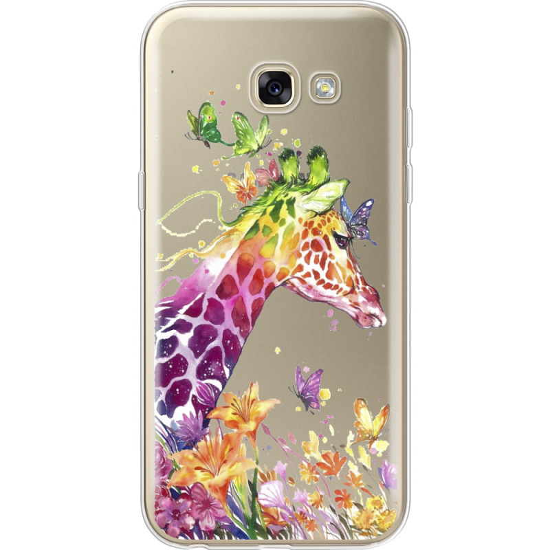 Прозрачный чехол Uprint Samsung A520 Galaxy A5 2017 Colorful Giraffe