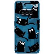 Прозорий чохол BoxFace Nothing Phone (3a) с 3D-глазками Black Kitty