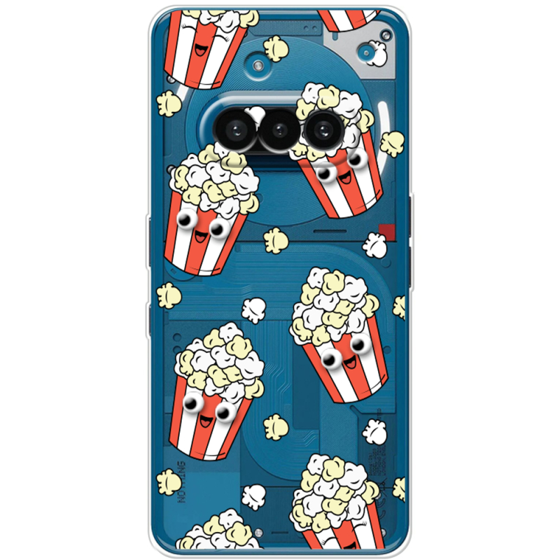 Прозорий чохол BoxFace Nothing Phone (3a) с 3D-глазками Popcorn