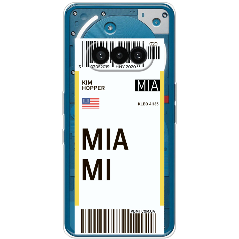 Прозорий чохол BoxFace Nothing Phone (3a) Ticket Miami