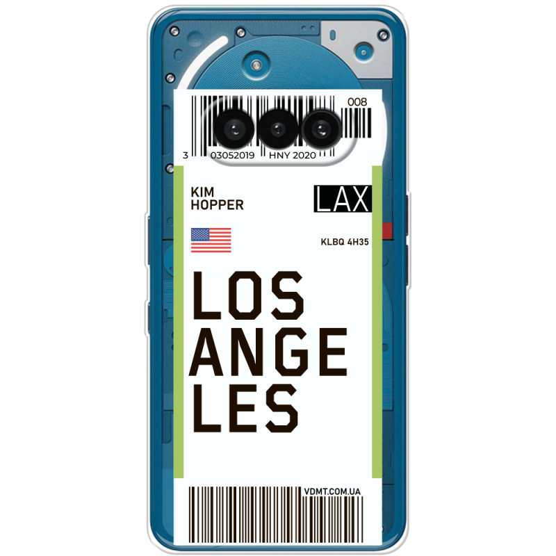 Прозорий чохол BoxFace Nothing Phone (3a) Ticket Los Angeles