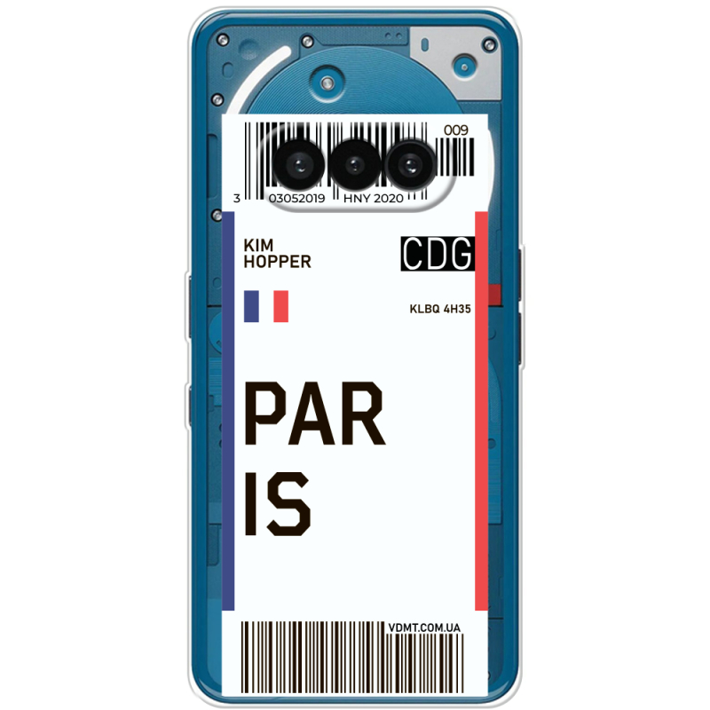 Прозорий чохол BoxFace Nothing Phone (3a) Ticket Paris
