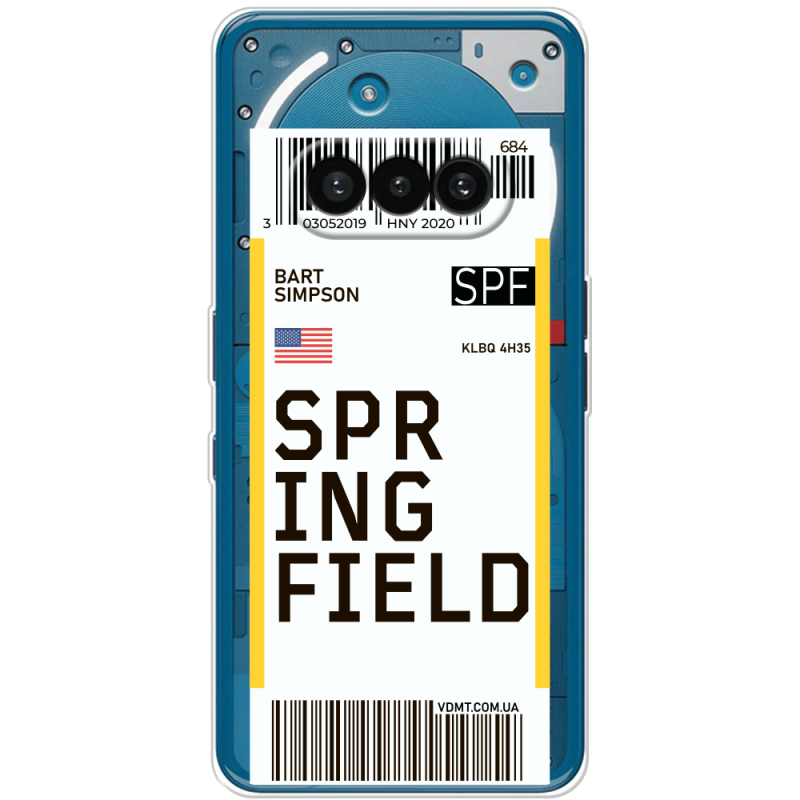 Прозорий чохол BoxFace Nothing Phone (3a) Ticket Springfield