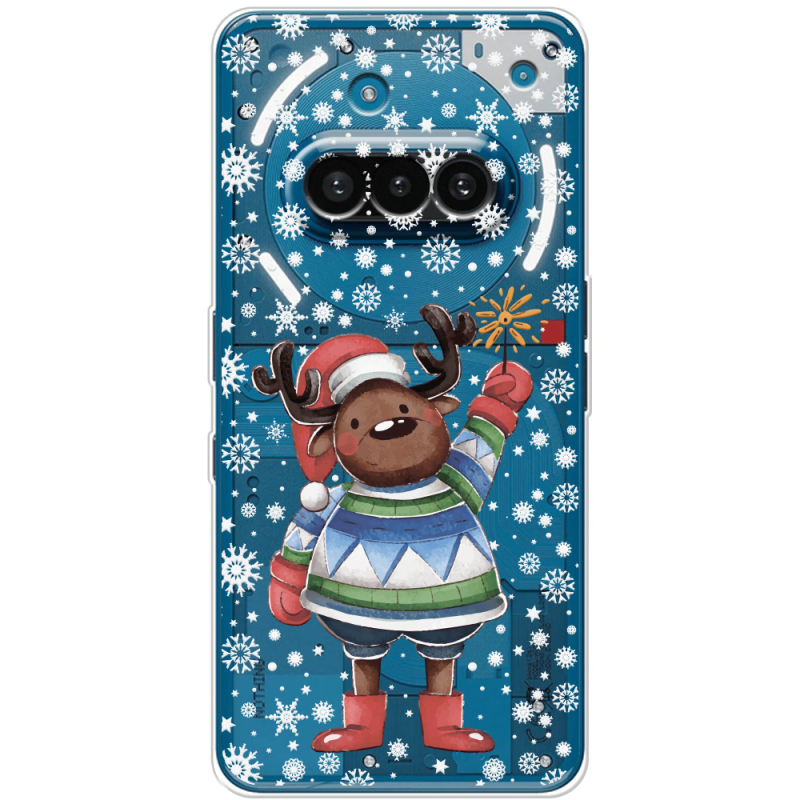 Прозорий чохол BoxFace Nothing Phone (3a) Christmas Deer with Snow