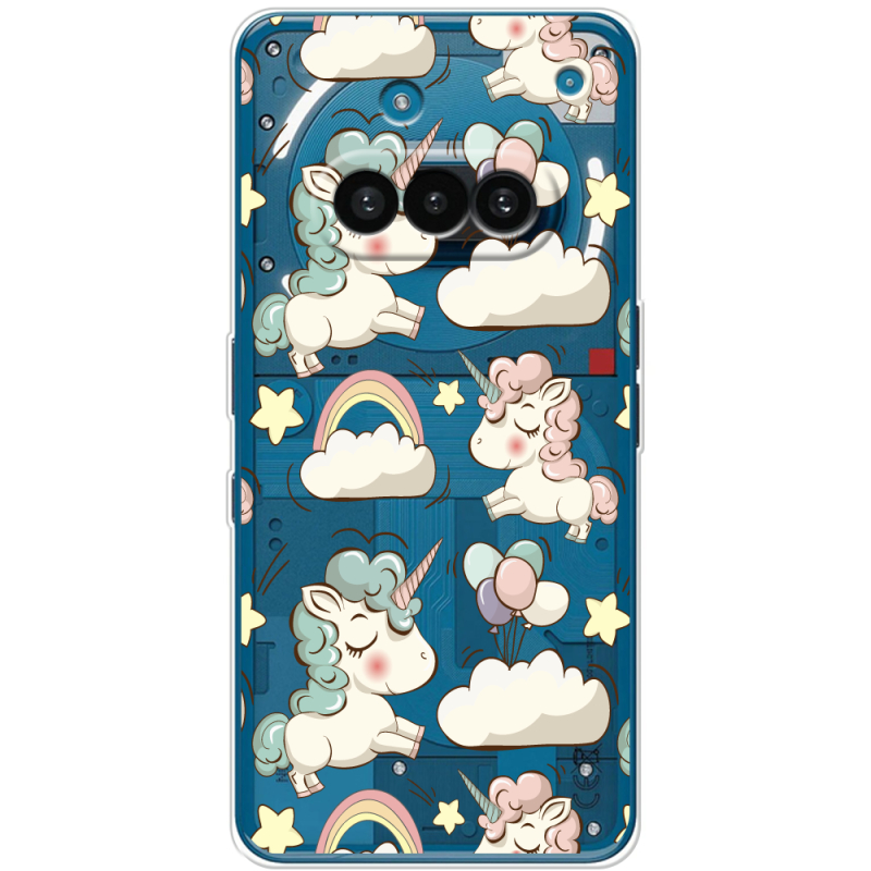 Прозорий чохол BoxFace Nothing Phone (3a) Unicorns