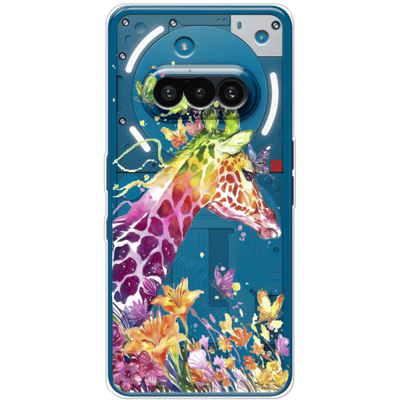 Прозорий чохол BoxFace Nothing Phone (3a) Colorful Giraffe