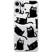 Прозорий чохол BoxFace Nothing CMF Phone 2 Pro с 3D-глазками Black Kitty