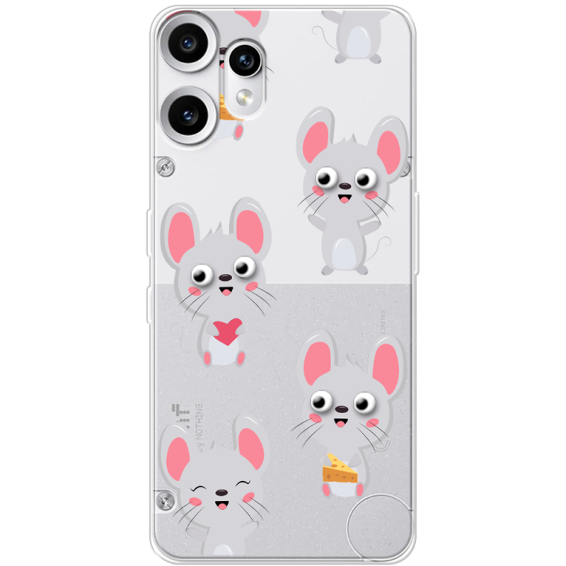 Прозорий чохол BoxFace Nothing CMF Phone 2 Pro с 3D-глазками Mouse
