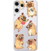 Прозорий чохол BoxFace Nothing CMF Phone 2 Pro с 3D-глазками Pug
