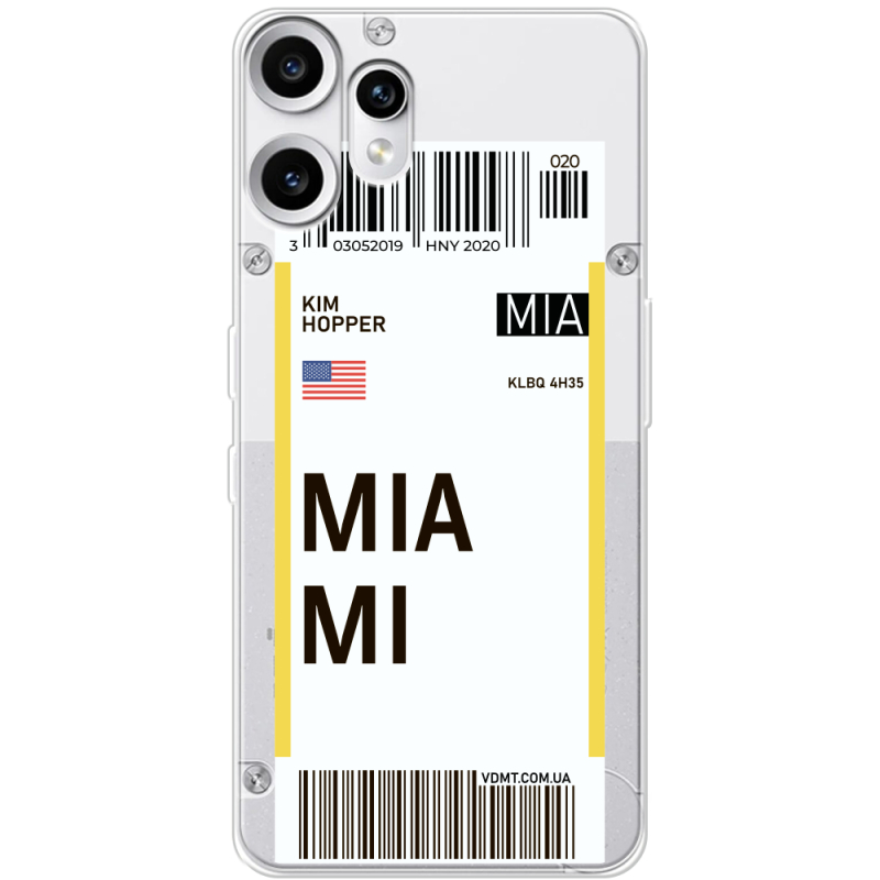 Прозорий чохол BoxFace Nothing CMF Phone 2 Pro Ticket Miami