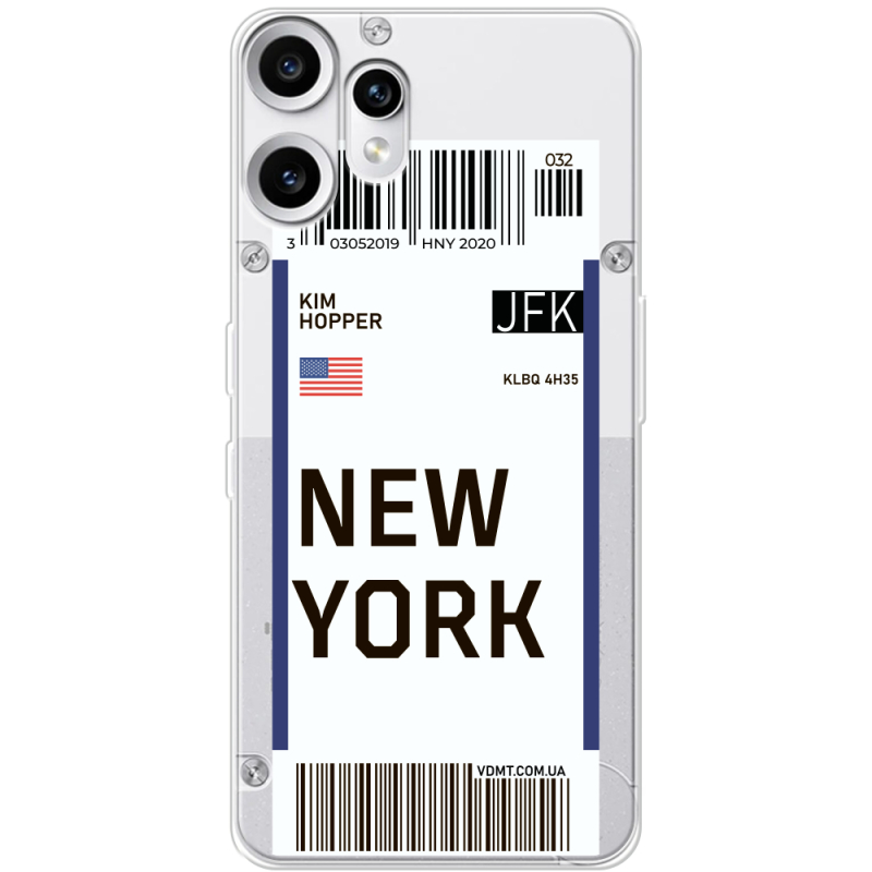Прозорий чохол BoxFace Nothing CMF Phone 2 Pro Ticket New York