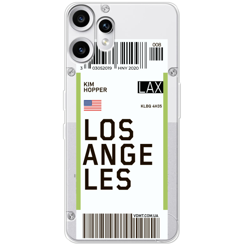 Прозорий чохол BoxFace Nothing CMF Phone 2 Pro Ticket Los Angeles