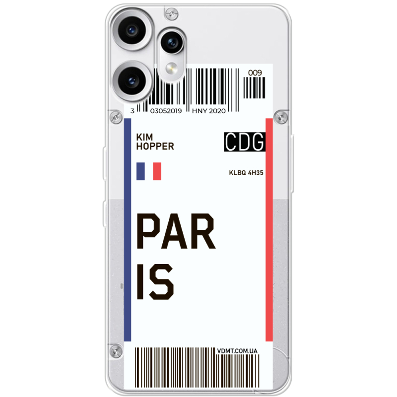 Прозорий чохол BoxFace Nothing CMF Phone 2 Pro Ticket Paris