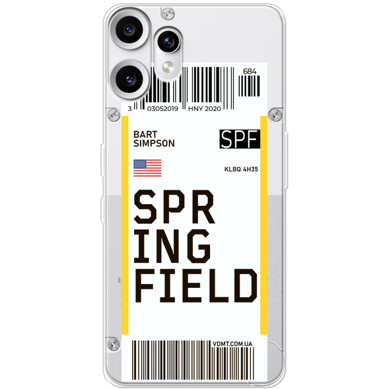 Прозорий чохол BoxFace Nothing CMF Phone 2 Pro Ticket Springfield