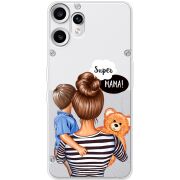 Прозорий чохол BoxFace Nothing CMF Phone 2 Pro Super Mama and Son