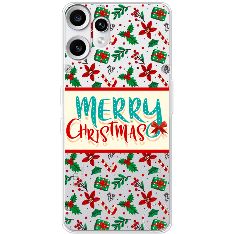 Прозорий чохол BoxFace Nothing CMF Phone 2 Pro Vintage Christmas Pattern