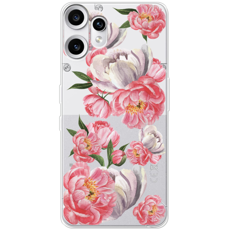 Прозорий чохол BoxFace Nothing CMF Phone 2 Pro Peony Watercolor Style