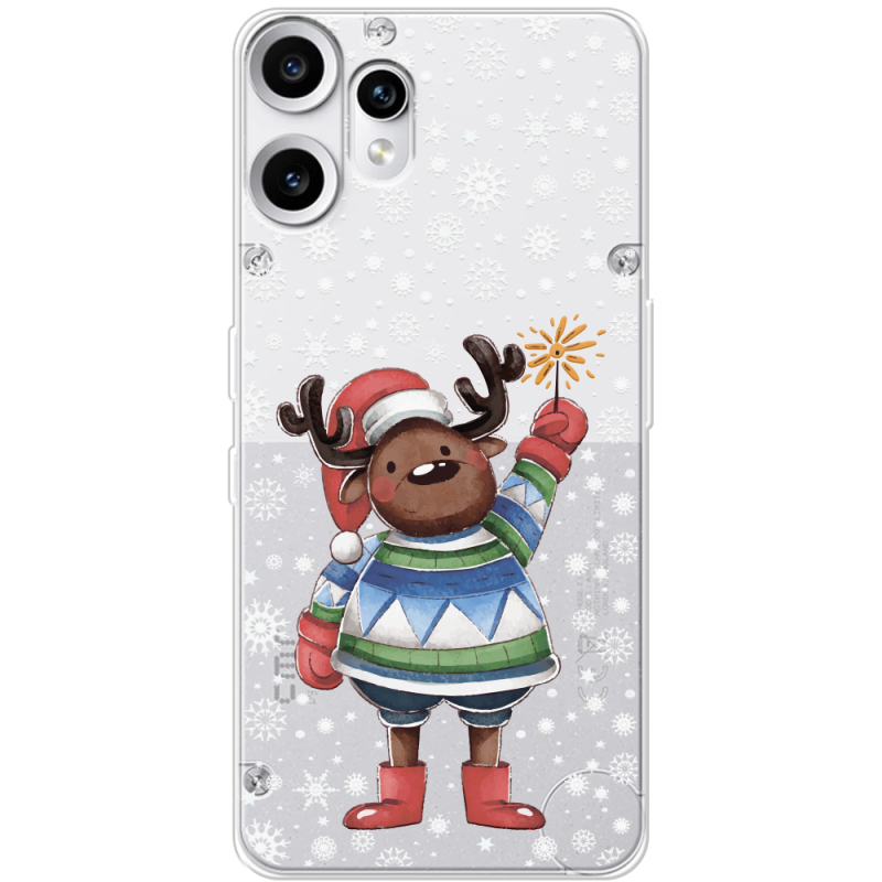 Прозорий чохол BoxFace Nothing CMF Phone 2 Pro Christmas Deer with Snow