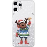 Прозорий чохол BoxFace Nothing CMF Phone 2 Pro Christmas Deer with Snow
