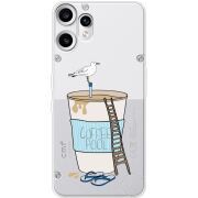 Прозорий чохол BoxFace Nothing CMF Phone 2 Pro Segull in Cofee Pool