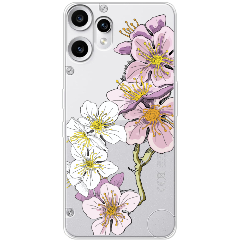 Прозорий чохол BoxFace Nothing CMF Phone 2 Pro Cherry Blossom
