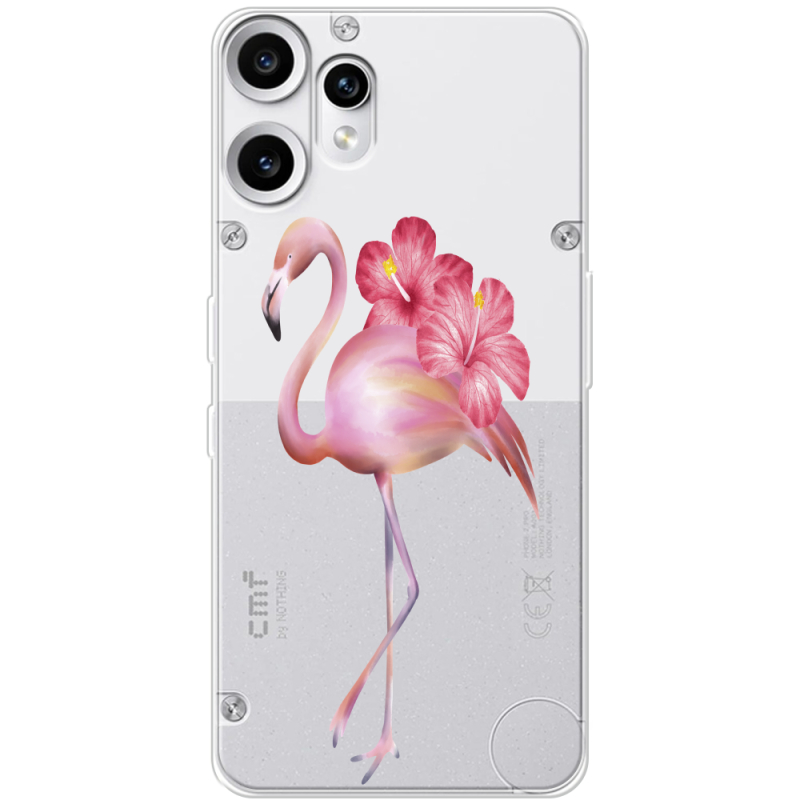 Прозорий чохол BoxFace Nothing CMF Phone 2 Pro Floral Flamingo
