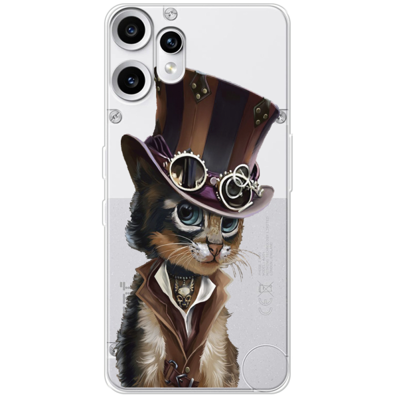 Прозорий чохол BoxFace Nothing CMF Phone 2 Pro Steampunk Cat