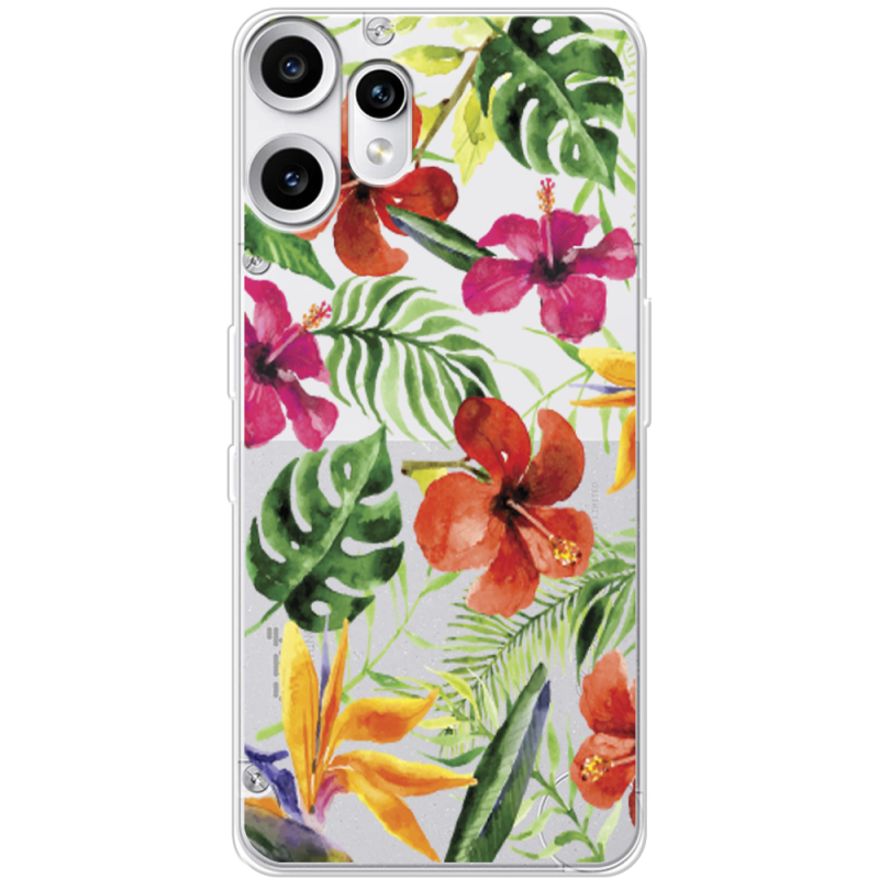 Прозорий чохол BoxFace Nothing CMF Phone 2 Pro Tropical Flowers