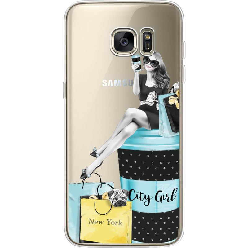 Прозрачный чехол Uprint Samsung G935 Galaxy S7 Edge City Girl