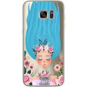 Прозрачный чехол Uprint Samsung G935 Galaxy S7 Edge Blue Hair