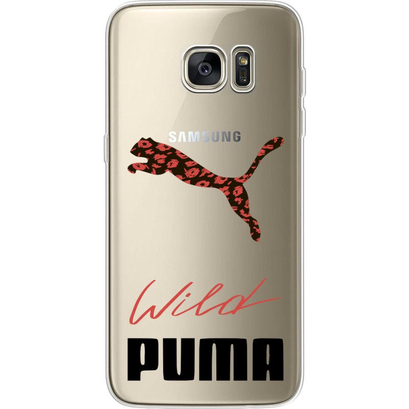 Прозрачный чехол Uprint Samsung G935 Galaxy S7 Edge Wild Cat