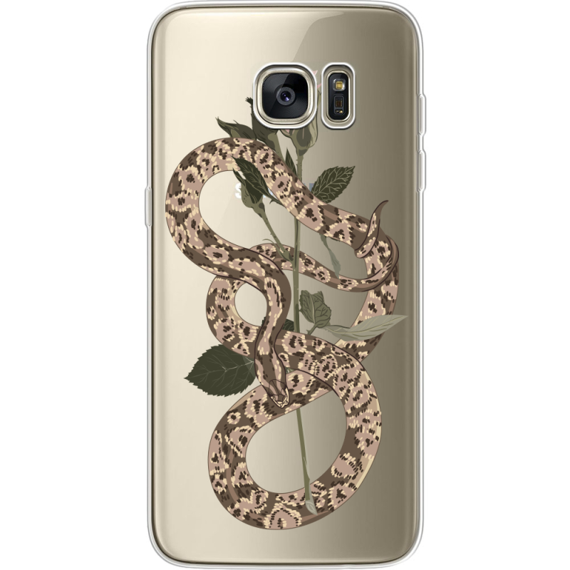 Прозрачный чехол Uprint Samsung G935 Galaxy S7 Edge Glamor Snake