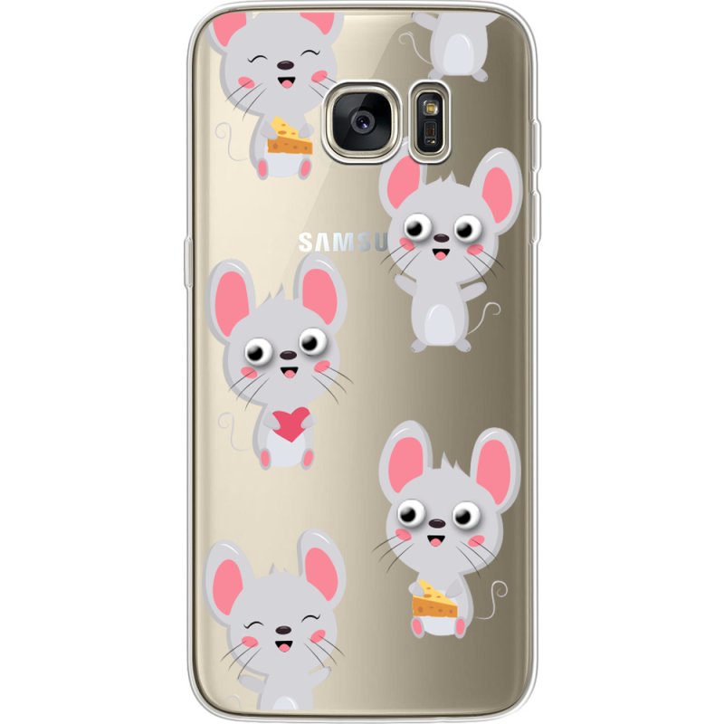 Прозрачный чехол Uprint Samsung G935 Galaxy S7 Edge с 3D-глазками Mouse