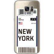 Прозрачный чехол Uprint Samsung G935 Galaxy S7 Edge Ticket New York