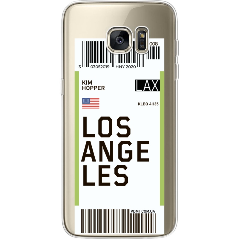 Прозрачный чехол Uprint Samsung G935 Galaxy S7 Edge Ticket Los Angeles