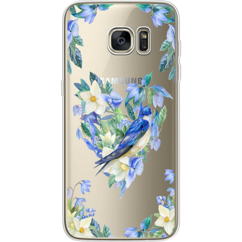 Прозрачный чехол Uprint Samsung G935 Galaxy S7 Edge Spring Bird