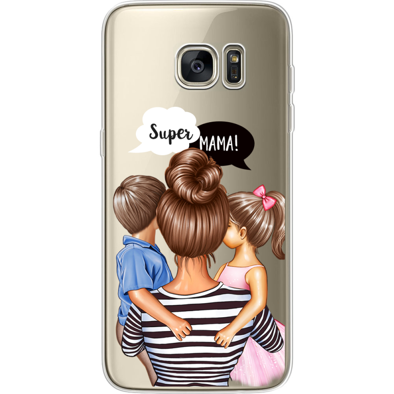 Прозрачный чехол Uprint Samsung G935 Galaxy S7 Edge Super Mama