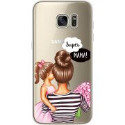 Прозрачный чехол Uprint Samsung G935 Galaxy S7 Edge Super Mama and Daughter