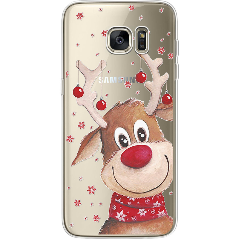 Прозрачный чехол Uprint Samsung G935 Galaxy S7 Edge Winter Deer