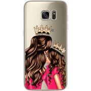 Прозрачный чехол Uprint Samsung G935 Galaxy S7 Edge Queen and Princess