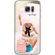 Прозрачный чехол Uprint Samsung G935 Galaxy S7 Edge Travel Girl